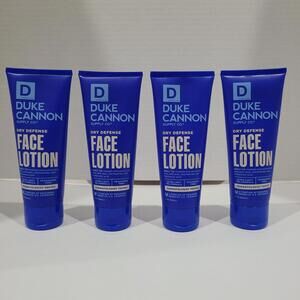 4 Pack Duke Cannon Dry Defense Fragrance-Free Face Lotion, 3 oz ea